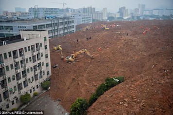 Hiện trường vụ lở đất kinh hoàng, chôn vùi nhiều tòa nhà ở Trung Quốc