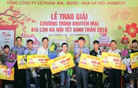 Bia Hà Nội trao thưởng chương trình khuyến mại trị giá 22,9 tỉ đồng 