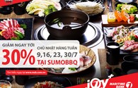 Giảm 30% hóa đơn cho chủ thẻ Quốc tế Maritime Bank khi thưởng thức món ăn tại SumoBBQ