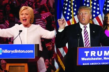 Trump và Clinton trực tiếp đi bầu cử và động viên các cử tri