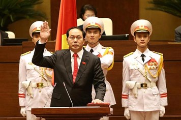 Clip Tân Chủ tịch nước Trần Đại Quang tuyên thệ trước Quốc hội
