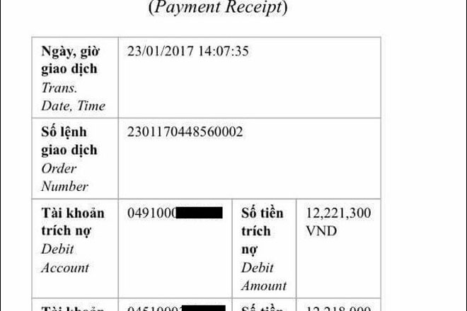 Do sơ suất lúc ghi số tài khoản, chị Quỳnh đã chuyển khoản nhầm số tiền hơn 12 triệu đồng cho một người lạ (ảnh NV cung cấp).